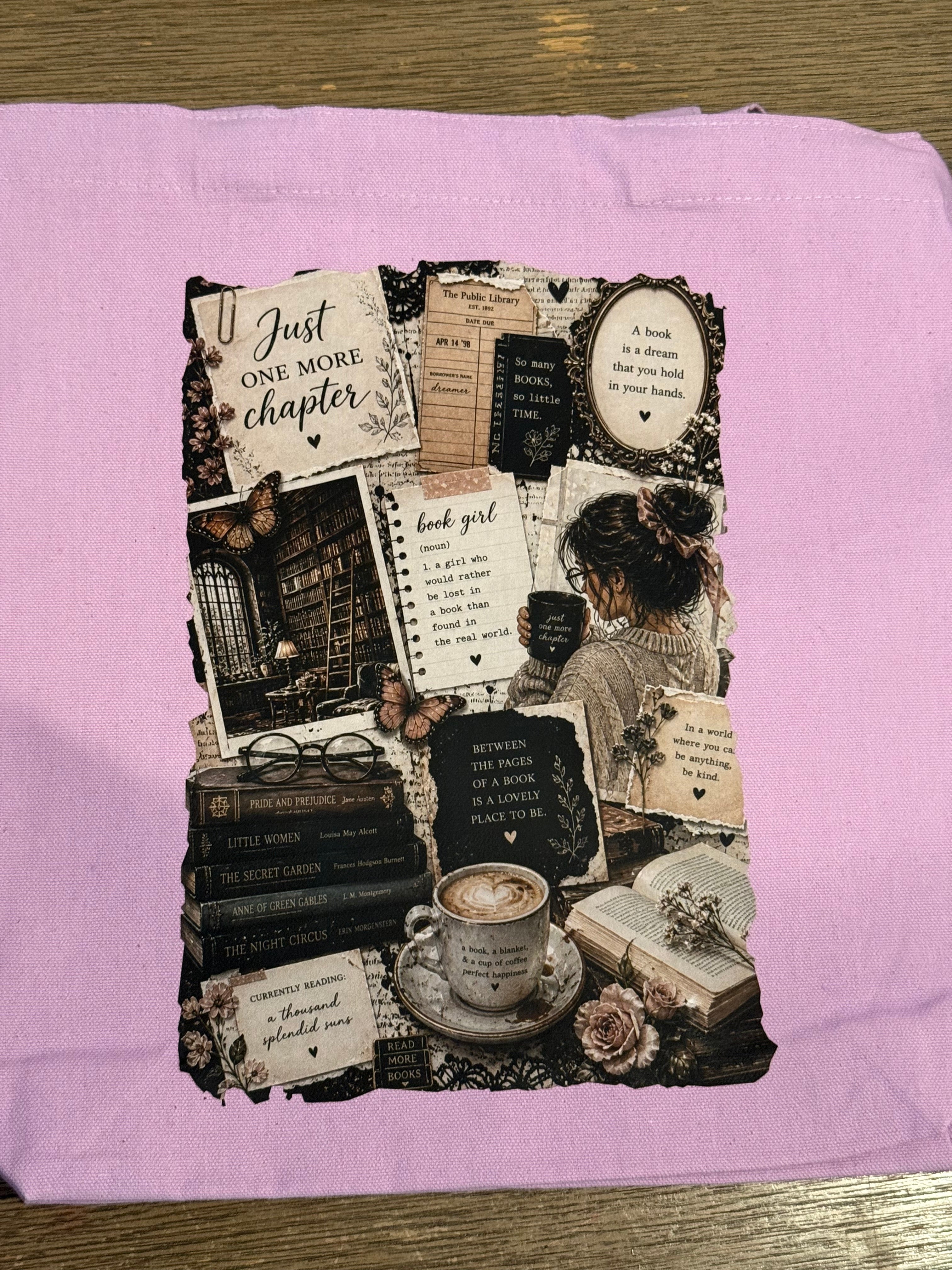 Purple   Just One Chapter Tote Bag