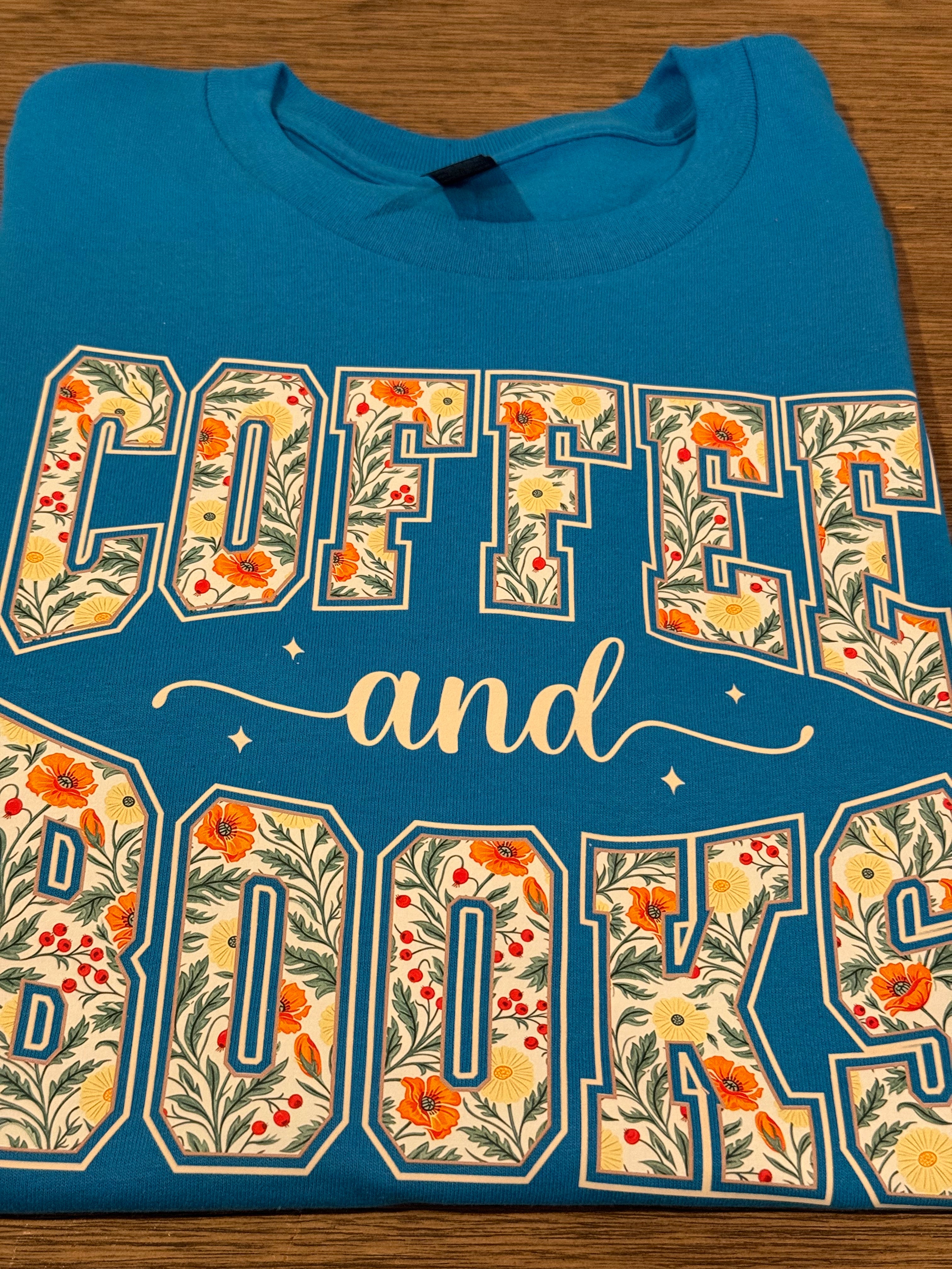Large  T-shirt Books And Coffee