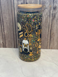 20 oz Waterfall Skull Books and Keys